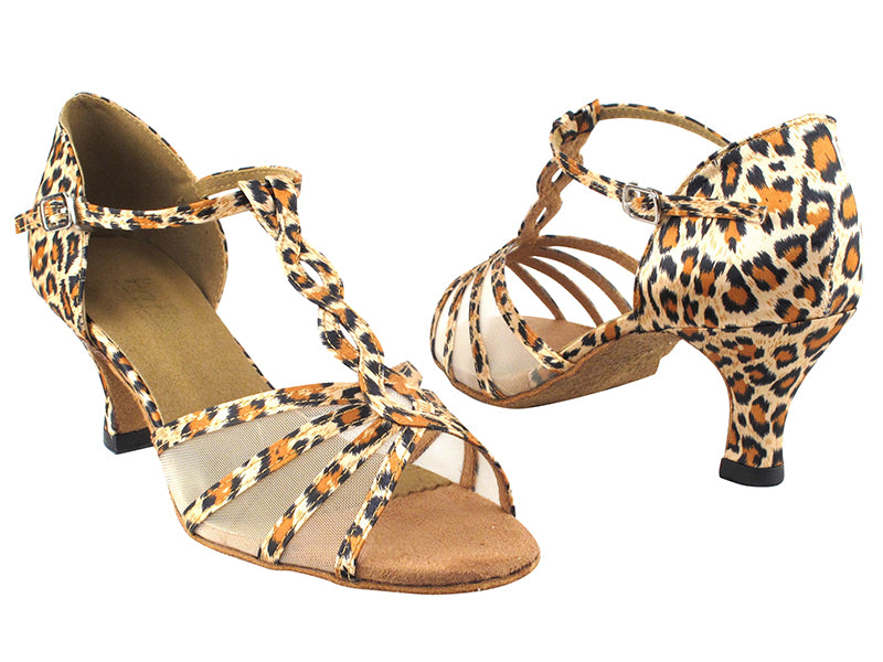 1692 152 Leopard Satin_Flesh Mesh with 2.5" Heel in the photo