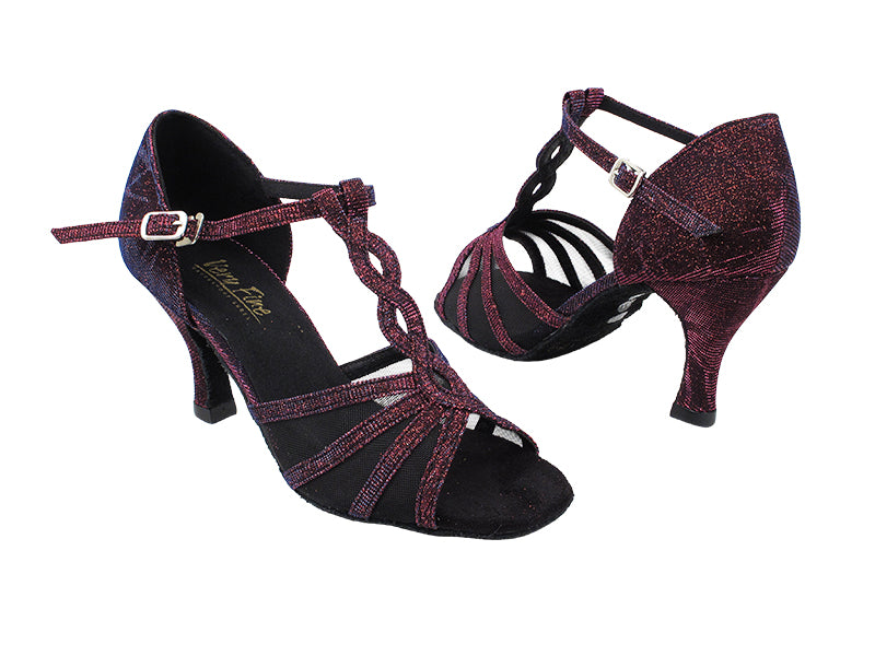 1692 155 Purpel Illusion_Black Mesh with 3" Heel in the photo