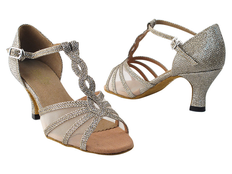 1692 276 Champagne Glitter_54 Flesh Mesh with 2.5" low heel in the photo