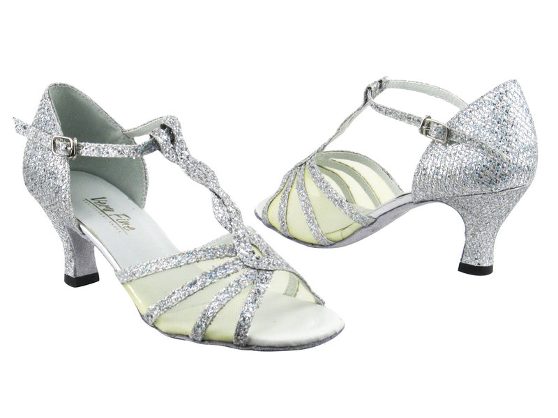 1692 6 Silver Sparklenet_Flesh Mesh with 2.5" low heel in the photo