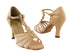 1692 Beige Brown Leather & Flesh Mesh with 3" Heel in the photo