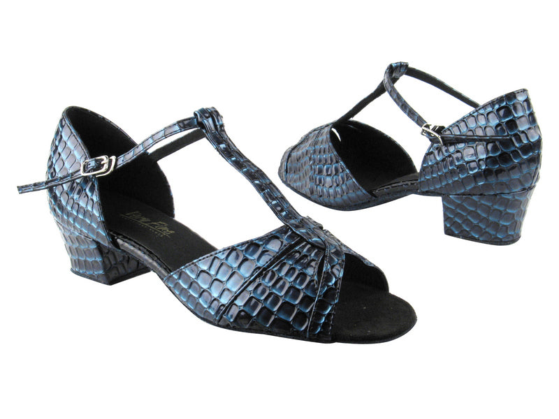 1703 243 Purple Blue Cocodile PU with 1.5" medium heel in the photo