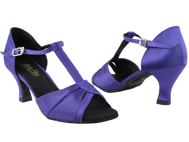 1703 245 Voilet Satin with 2.5" Heel in the photo