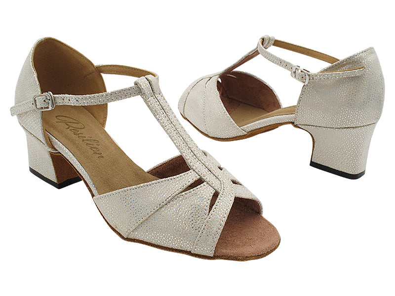 1703 323 White Gold Diamond Velvet with 2" TC Heel (3149) in the photo