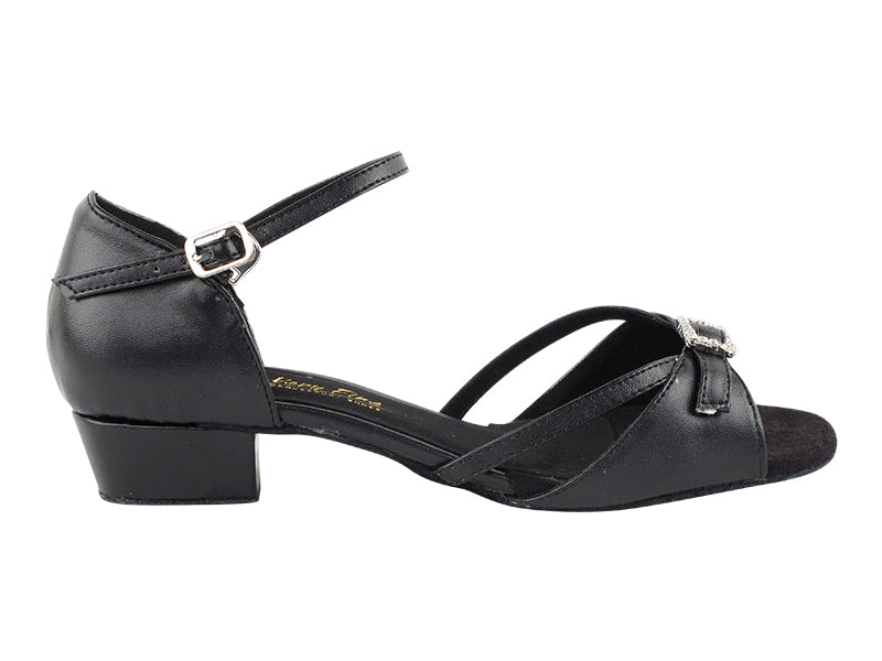 1720FT Black Leather with 1" Flat Heel in the photo