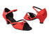 1720 112 Red Satin with 1.3" Cuban Heel in the photo