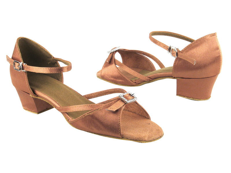 1720 81 Brown Satin with 1.5" Medium heel in the photo