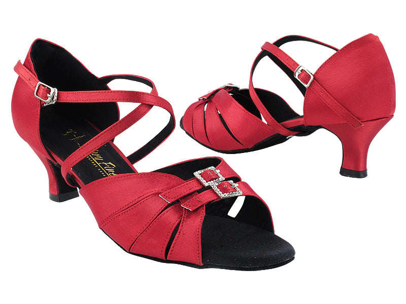 1724LEDSS 122 Burgundy Satin with 2" slim heel (2899B) in the photo