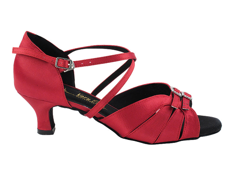 1724LEDSS 122 Burgundy Satin with 2" slim heel (2899B) in the photo