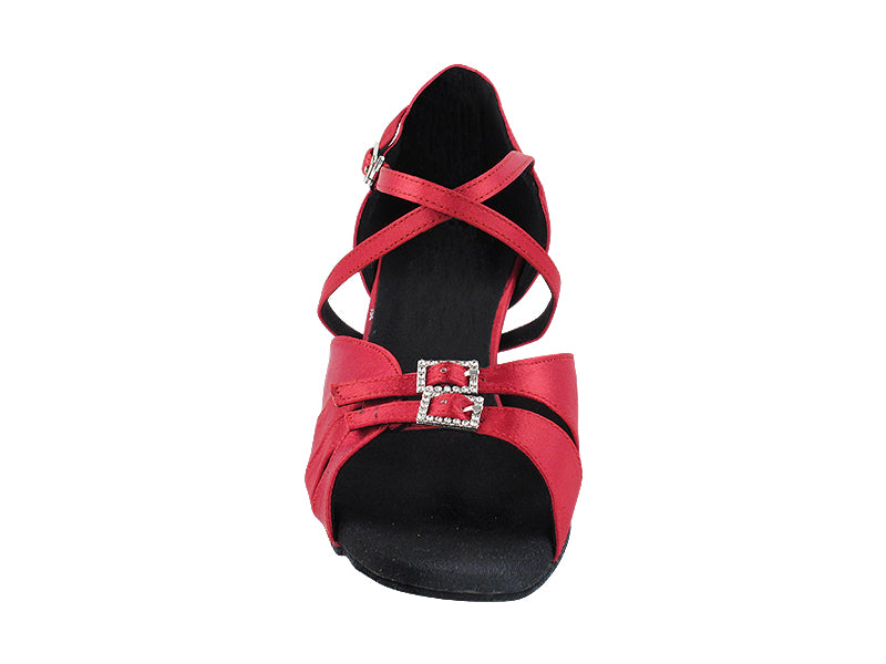 1724LEDSS 122 Burgundy Satin with 2" slim heel (2899B) in the photo