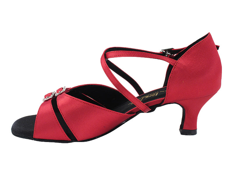 1724LEDSS 122 Burgundy Satin with 2" slim heel (2899B) in the photo