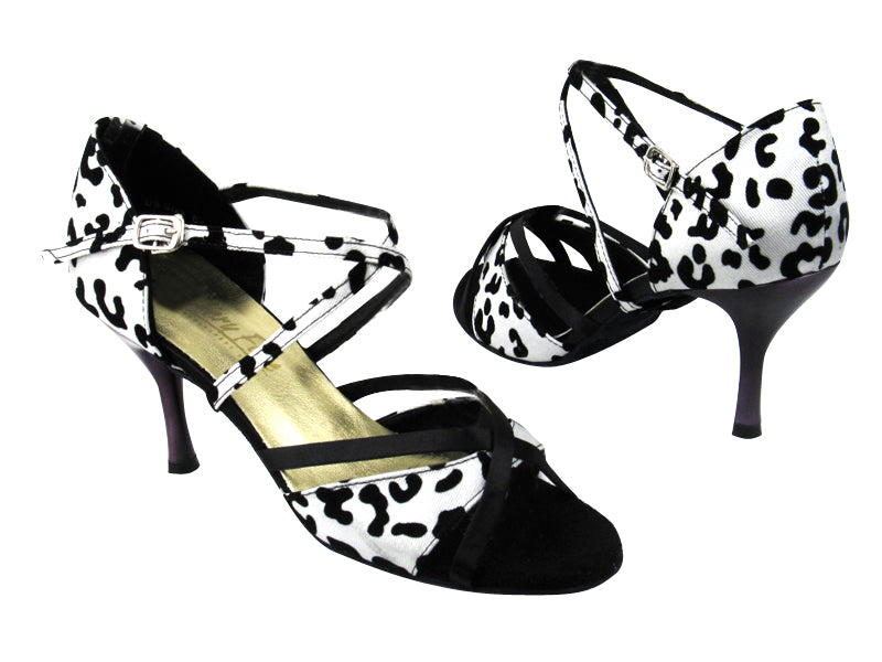 1740 250 Silver Snake_Silver PU with 3" Slim Black Plated Heel in the photo