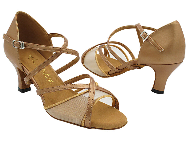 1740 Copper Nude Lether & Flesh Mesh with 2.5" Heel (2899) in the photo