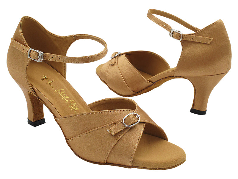 1758 Brown Satin with 2.5" Heel (2899) in the photo
