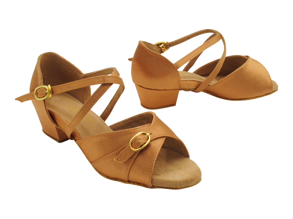 1758G Brown Satin with 1.5" heel in the photo
