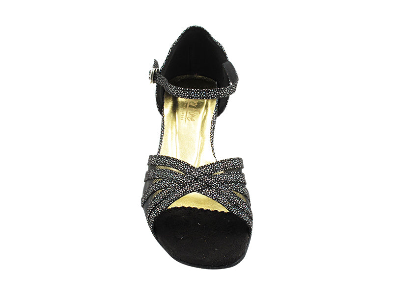 1785 322 Black Iridescent Diamond Velvet_Black Mesh with 2.5" Heel (2899) in the photo