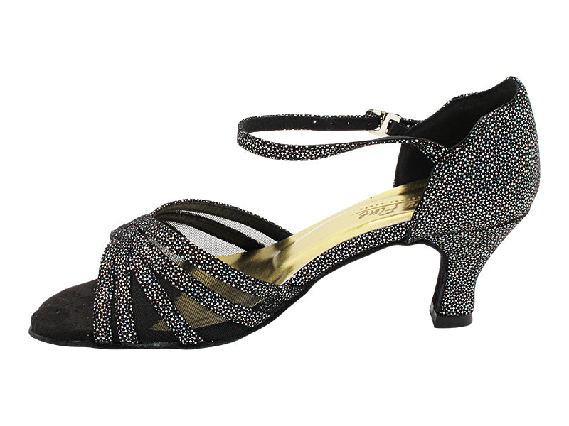 1785 322 Black Iridescent Diamond Velvet_Black Mesh with 2.5" Heel (2899) in the photo