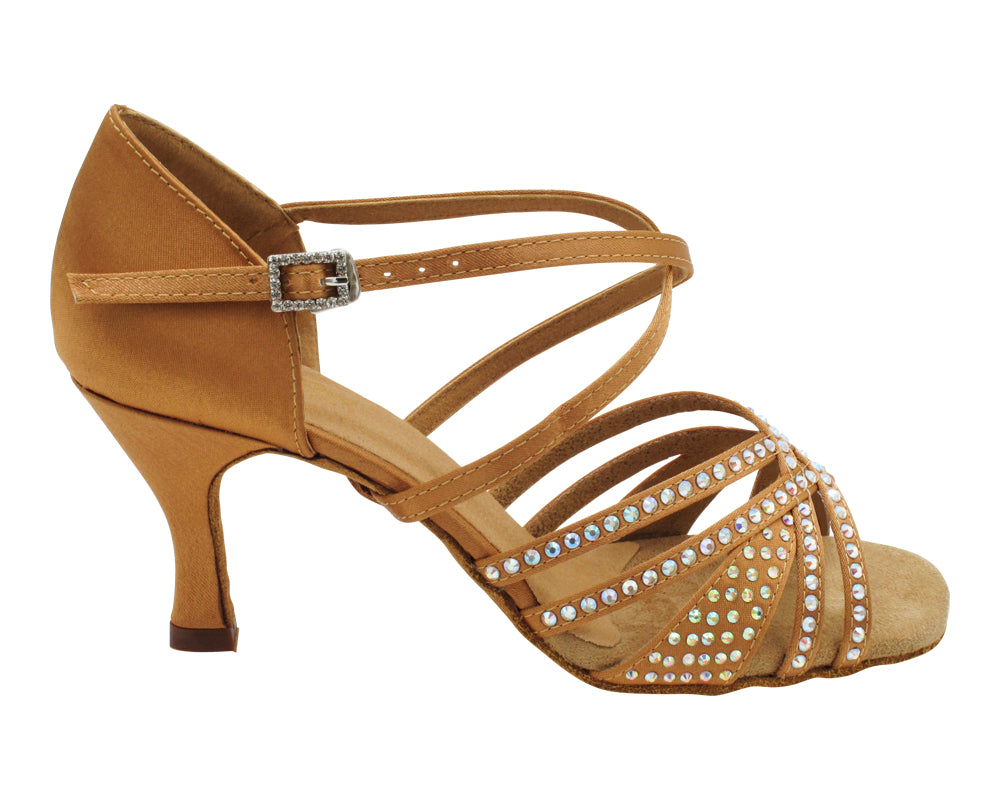 1790Bling Brown Satin with 2.75" Flare Heel (1995) in the photo