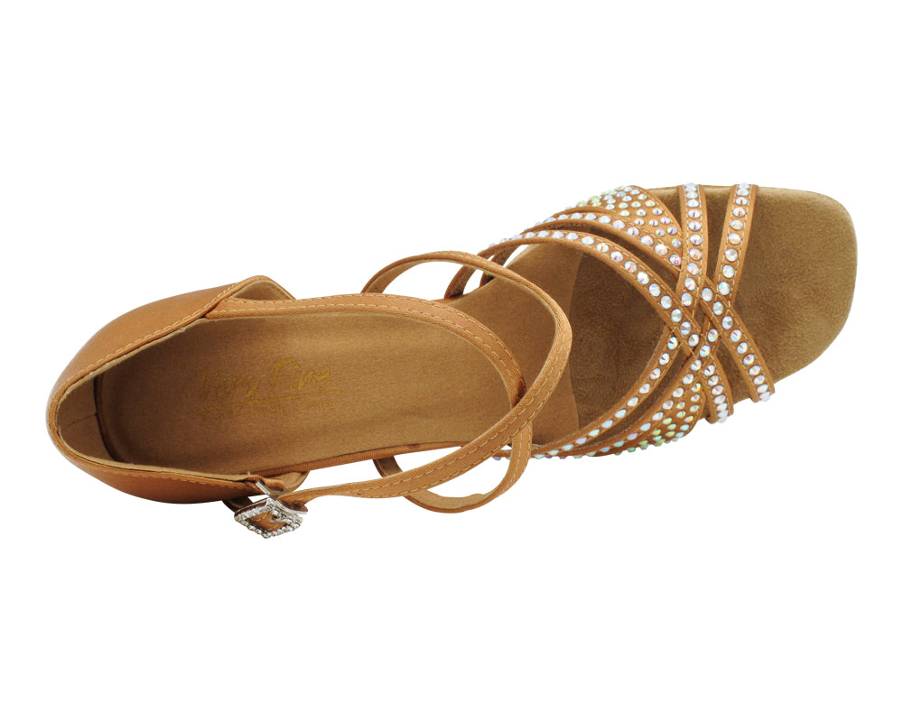 1790Bling Brown Satin with 2.75" Flare Heel (1995) in the photo