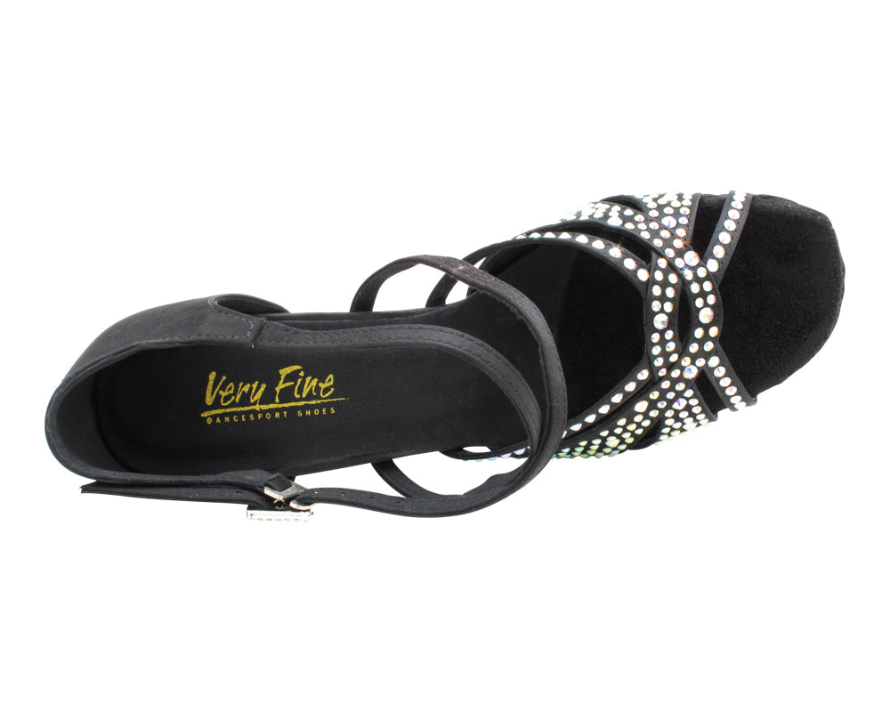 1791Bling Black Satin with 2.75" Flare Heel (1995) in the photo