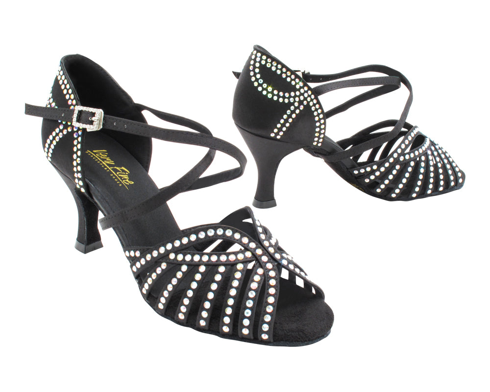 1793Bling Black Satin with 2.75" Flare Heel (1995) in the photo