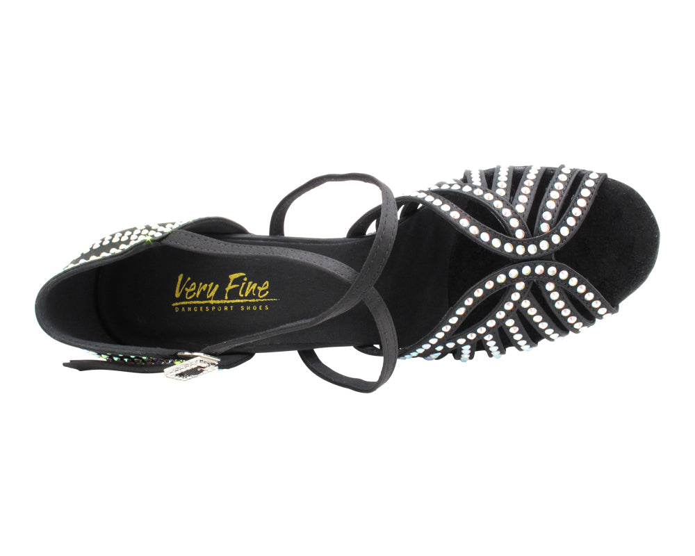 1793Bling Black Satin with 2.75" Flare Heel (1995) in the photo