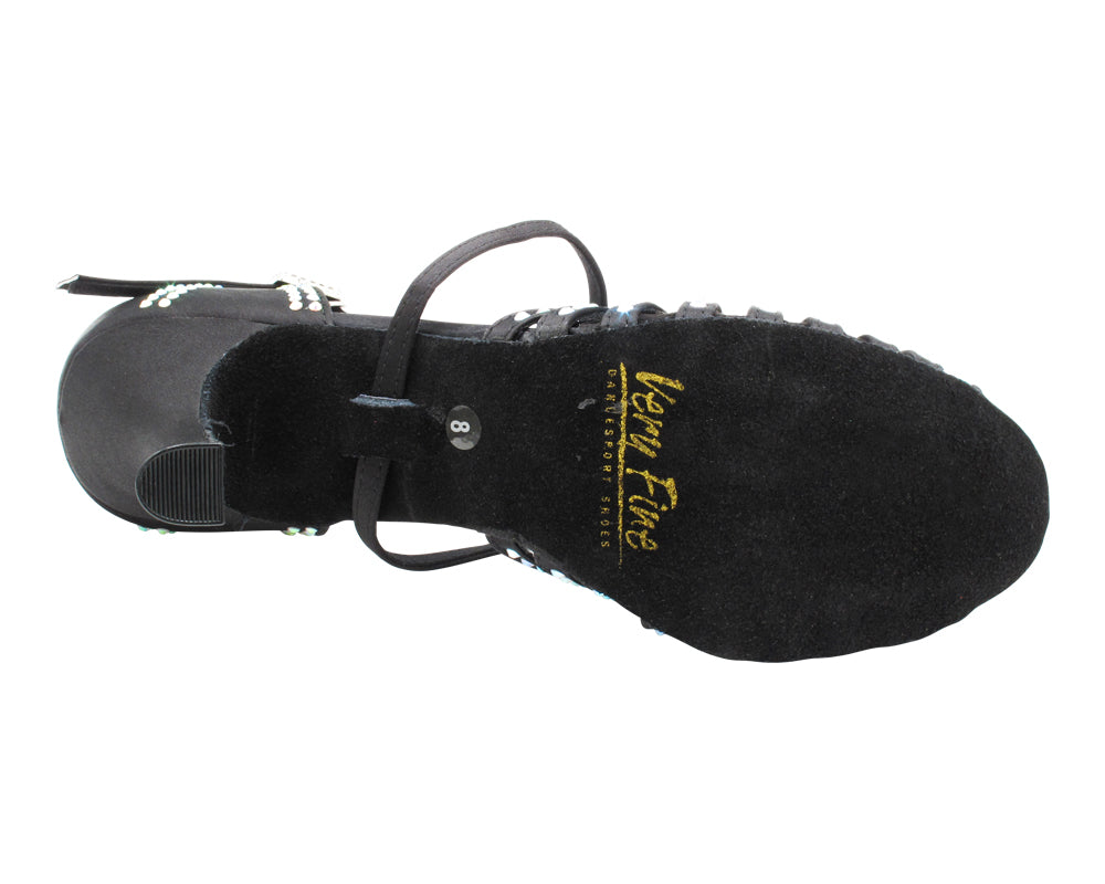 1793Bling Black Satin with 2.75" Flare Heel (1995) in the photo