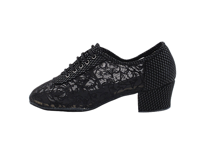 2002 295 Black Velvet_46 Black Flower Mesh with 1.5" Heel (2001) in the photo