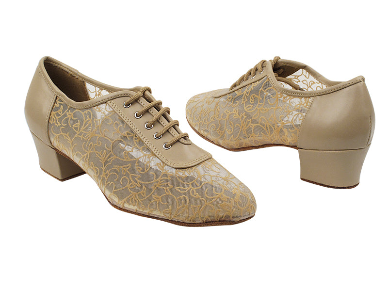 2002 60 Tan PU_47 Mesh with 1.5" Medium Heel in the photo