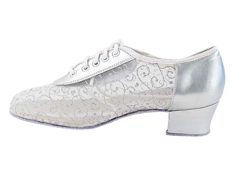 2002 Light Silver Leather_132 Silver Mesh with 1.5" Heel (2001) in the photo