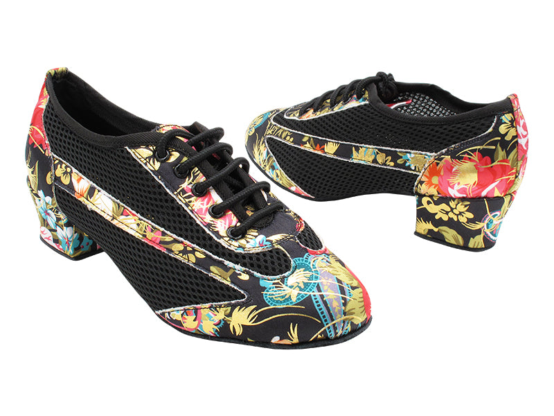 2009LEDSS 149 Black Red Flower & 134 Black Mesh with 1.5" Heel (2001) in the photo