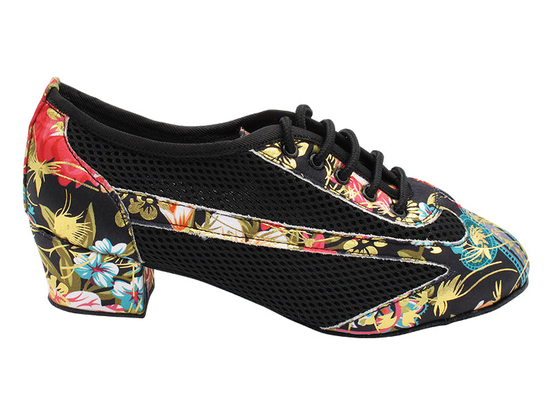 2009LEDSS 149 Black Red Flower & 134 Black Mesh with 1.5" Heel (2001) in the photo