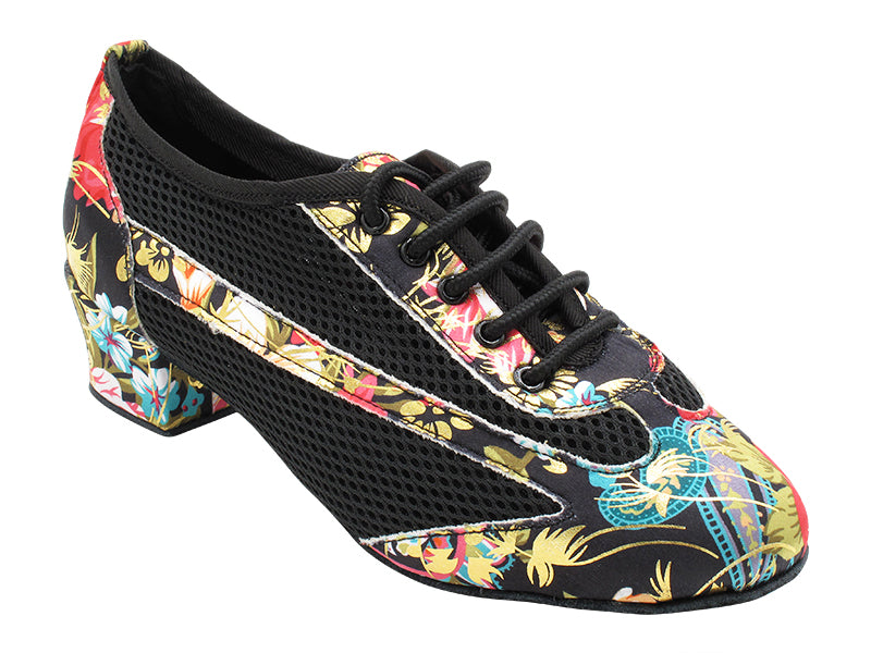 2009LEDSS 149 Black Red Flower & 134 Black Mesh with 1.5" Heel (2001) in the photo