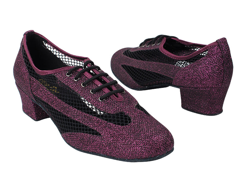 2009 274 Purple Glitter_176 Black Mesh with 1.5" Medium Heel in the photo