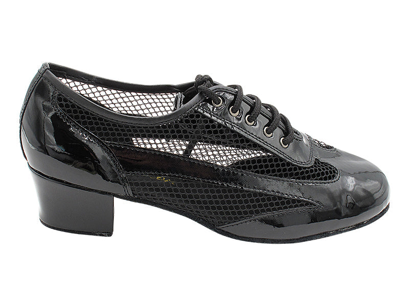 2009 Black Patent & 176 Black Hexagon Mesh with 1.5" Heel (2001) in the photo