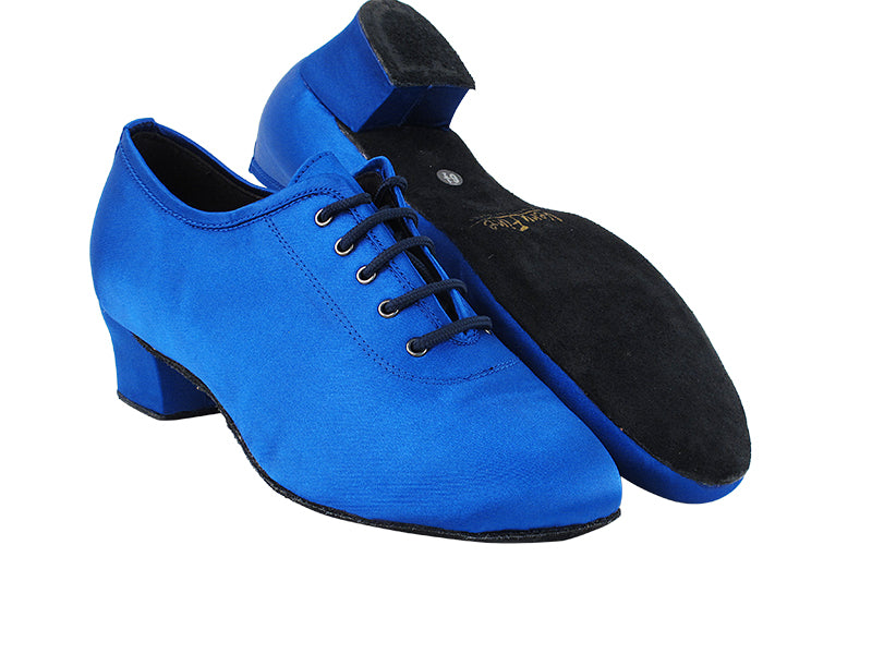 2302 247 Gem Blue Satin with 1.5" Latin Heel in the photo