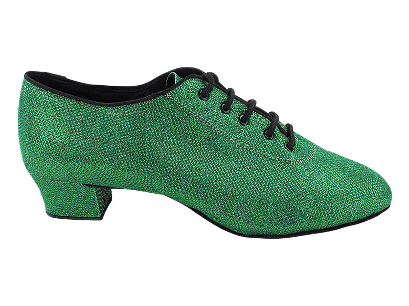2302LEDSS Green Glitter with Men 1.5" Latin Heel in the photo