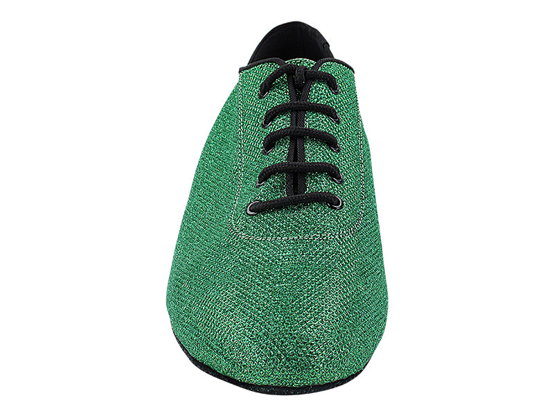 2302LEDSS Green Glitter with Men 1.5" Latin Heel in the photo