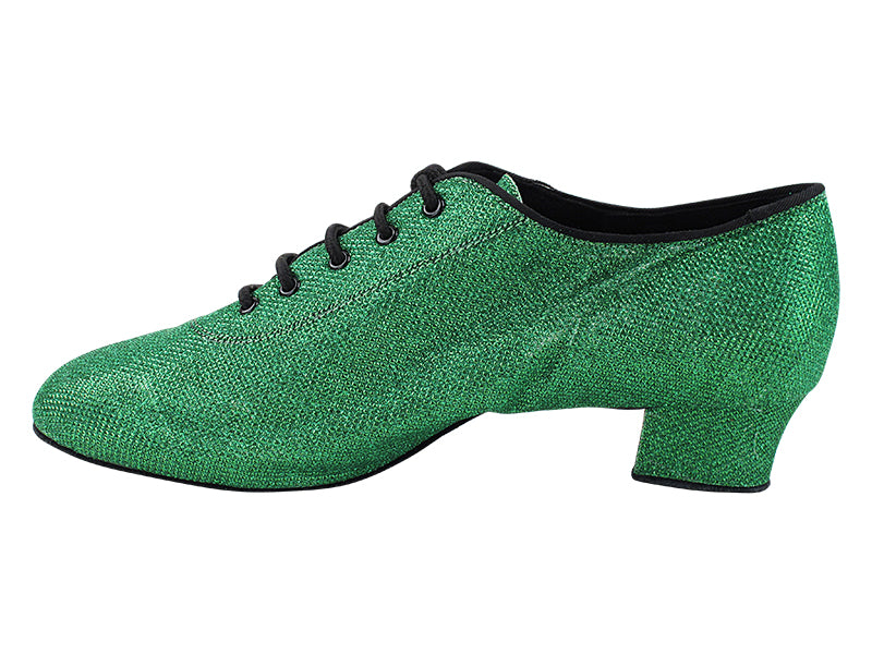 2302LEDSS Green Glitter with Men 1.5" Latin Heel in the photo
