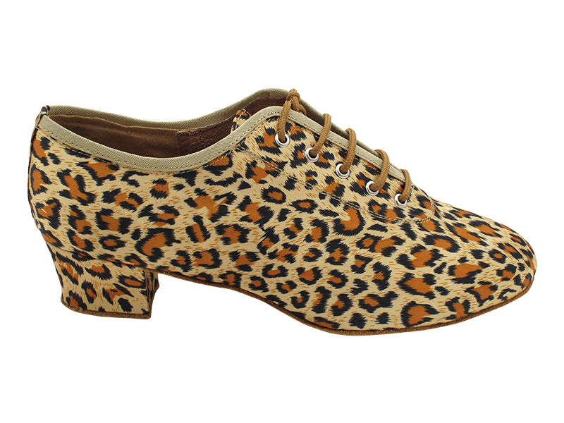 2302 Leopard Satin with 1" Standard Heel in the photo