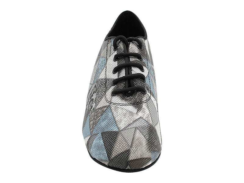 2303LEDSS Split Sole 107 Grey Geometric PU with Men 1.5" Latin Heel in the photo