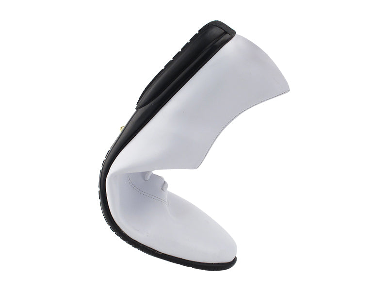 2507LEDSS White Leather with 0.25" thickness treegum sole in the photo