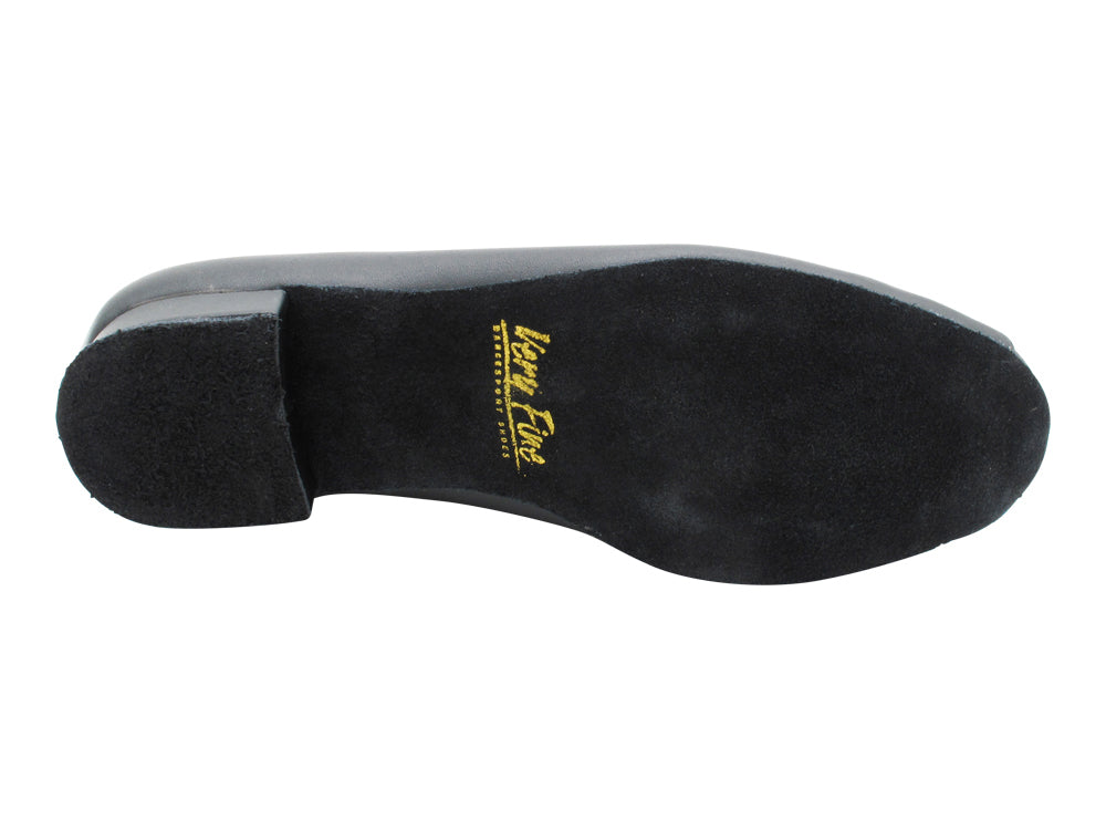 2515 Black Leather (Slip On) with 1" Standard Heel in the photo