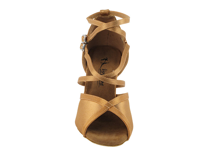2630LEDSS Brown Satin with 3.5" Stiletto Heel in the photo