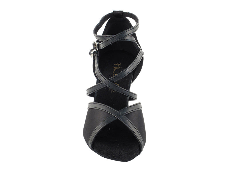 2630LEDSS Black Satin with 3.5" Stiletto Black Plated Heel in the photo