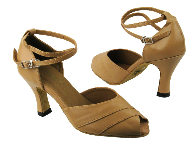 2701 157 Beige Brown Leather with 3" heelin the photo