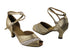 2701 Gold Stardust & 142 Glitter Satin with 2.5" Low Heel in the photo