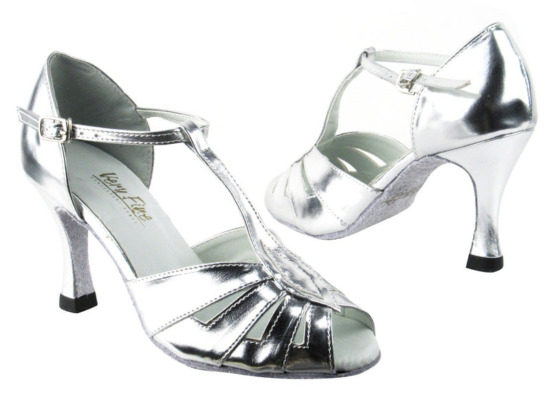 2702 55 Silver Leather with 3" heel in the photo