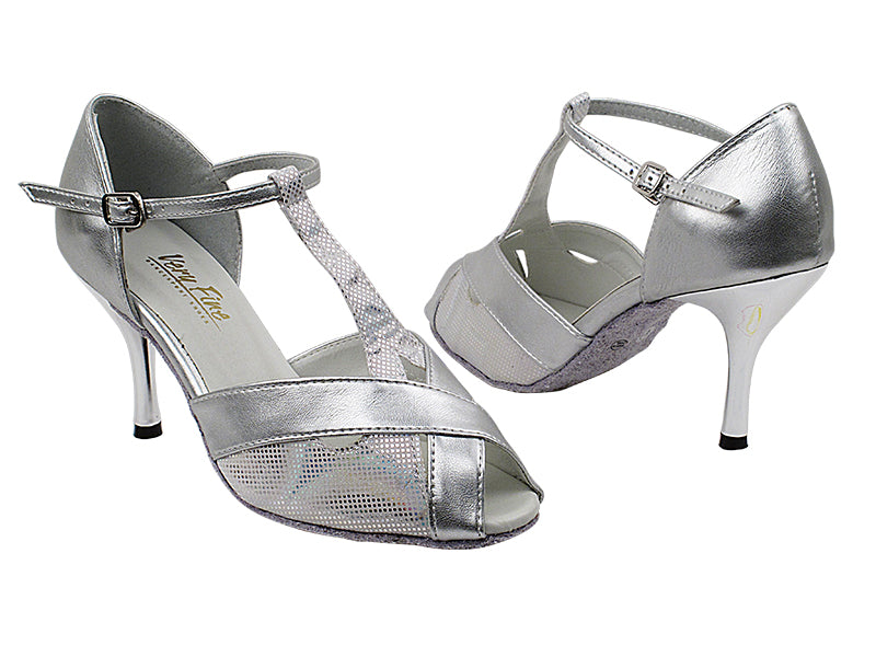 2703 86 Silver Laser_151 Soft Silver Trim with 3" Slim Silver Plated Heel in the photo