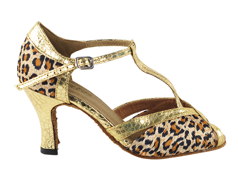 2707 Leopard Satin & Ultra Gold Trim